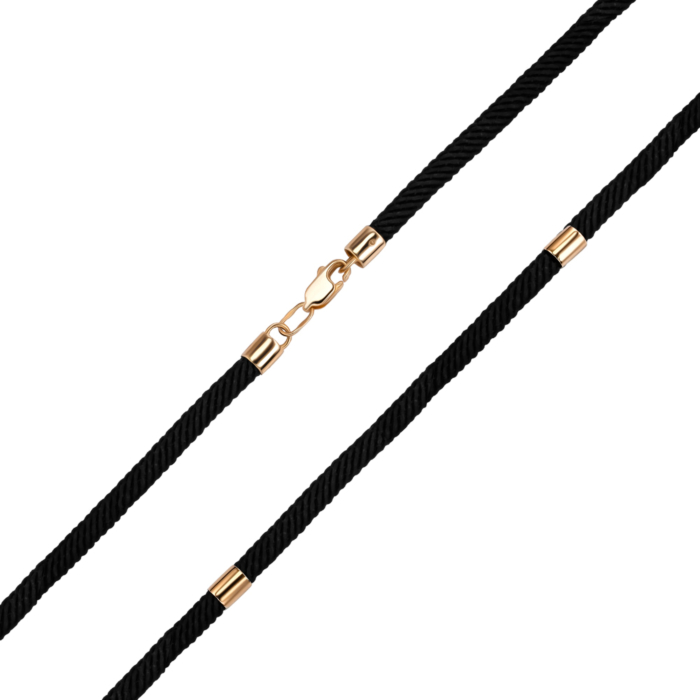 Ювелирный шнурок с золотыми вставками. Артикул 06110-45/01/0