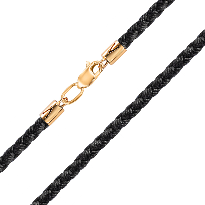 Шелковый ювелирный шнурок с золотым замком. Артикул 06115/01/0