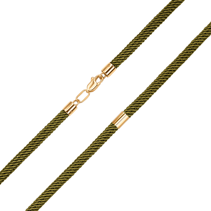 Ювелірний шнурок синтетичний з золотими вставками та замком 06139-45/01/0