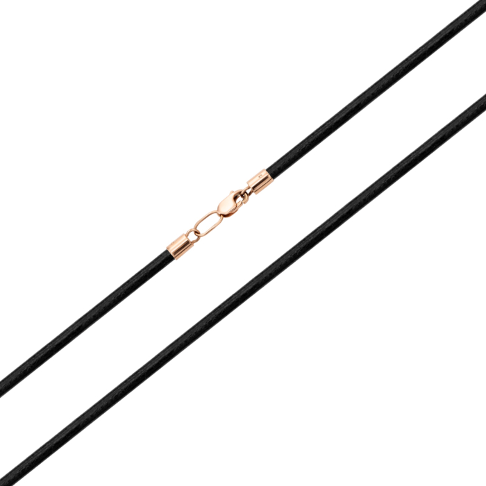 Ювелірний шнурок з натуральної шкіри із золотим замком. Артикул 06152-130-1/01/0