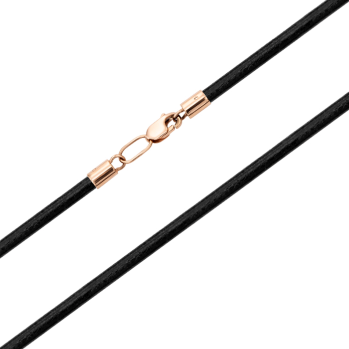 Ювелірний шнурок з натуральної шкіри із золотим замком. Артикул 06152-130-1/01/0