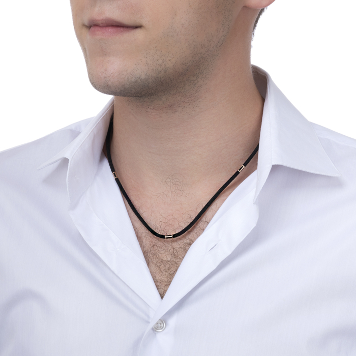 Синтетический шнурок с золотой застежкой. Артикул 06157-65/01/0