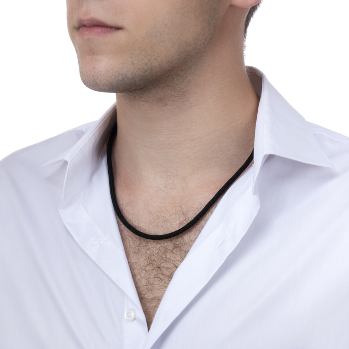 Синтетический шнурок с золотой застежкой. Артикул 06159-1/01/0