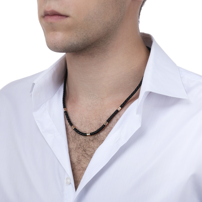 Синтетичний шнурок із золотою застібкою. Артикул 06160-45/01/0