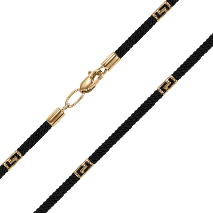 Синтетичний шнурок із золотою застібкою. Артикул 06169-55/01/0