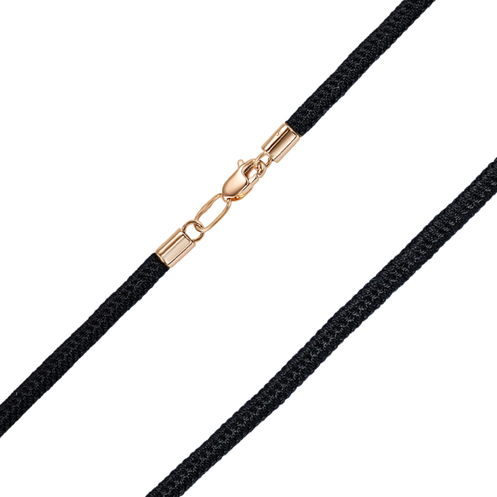 Ювелирный шнурок с золотой застежкой. Артикул 06183-1/01/0