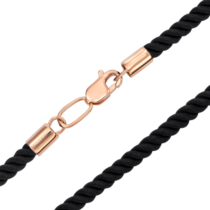 Синтетический шнурок с золотой застежкой. Артикул 06233-1/01/0