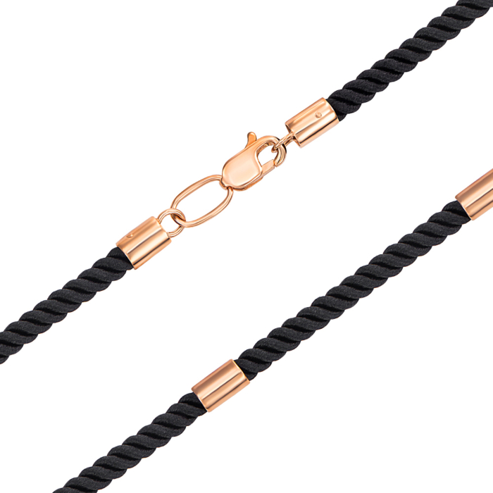 Шелковый шнурок с золотой застежкой. Артикул 06233-45/01/0