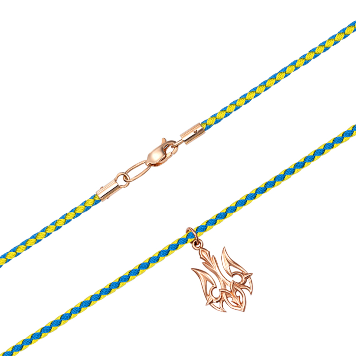 Синтетический шнурок с золотой подвеской. Артикул 06285/01/0