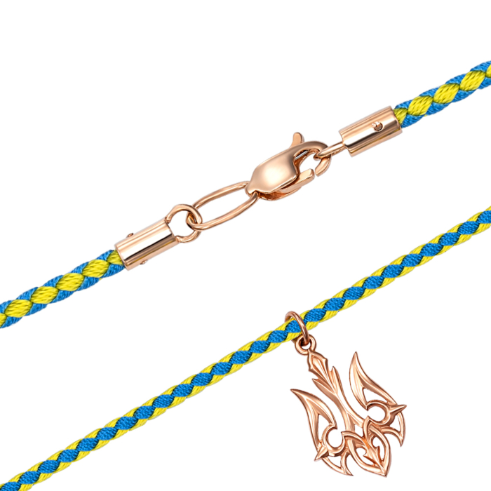 Синтетический шнурок с золотой подвеской. Артикул 06285/01/0