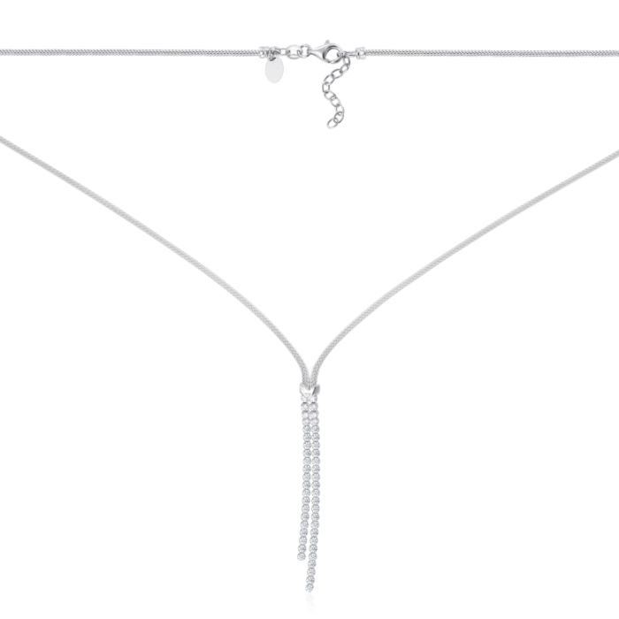 Срібне кольє з фіанітами. Артикул 0637FSET5730_CL-K/12/1