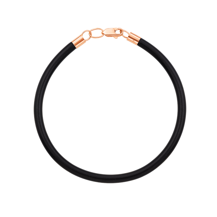 Браслет из каучука с золотым замком. Артикул 07100/1