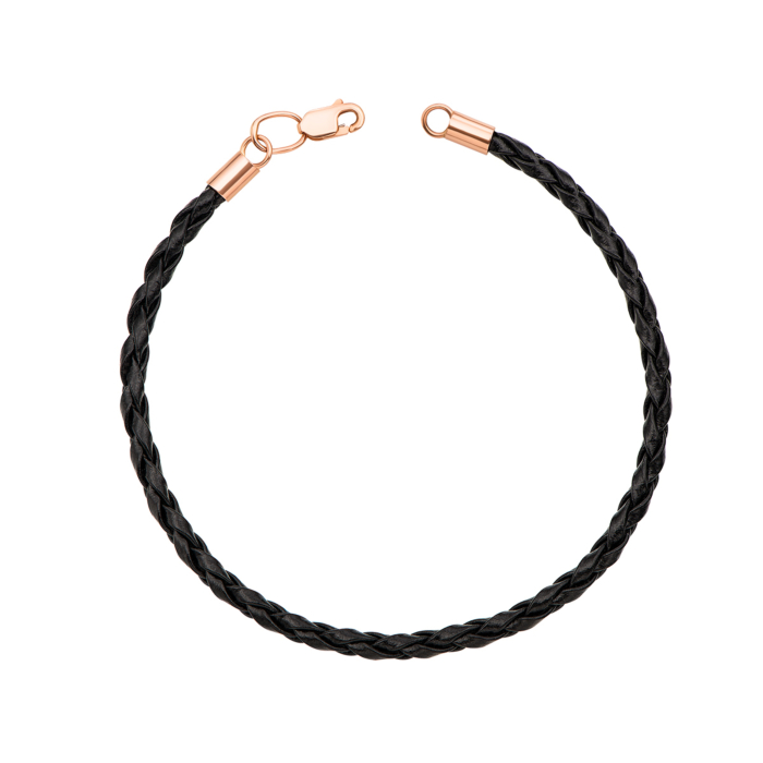 Браслет зі штучної шкіри з золотими вставками. Артикул 07108/1