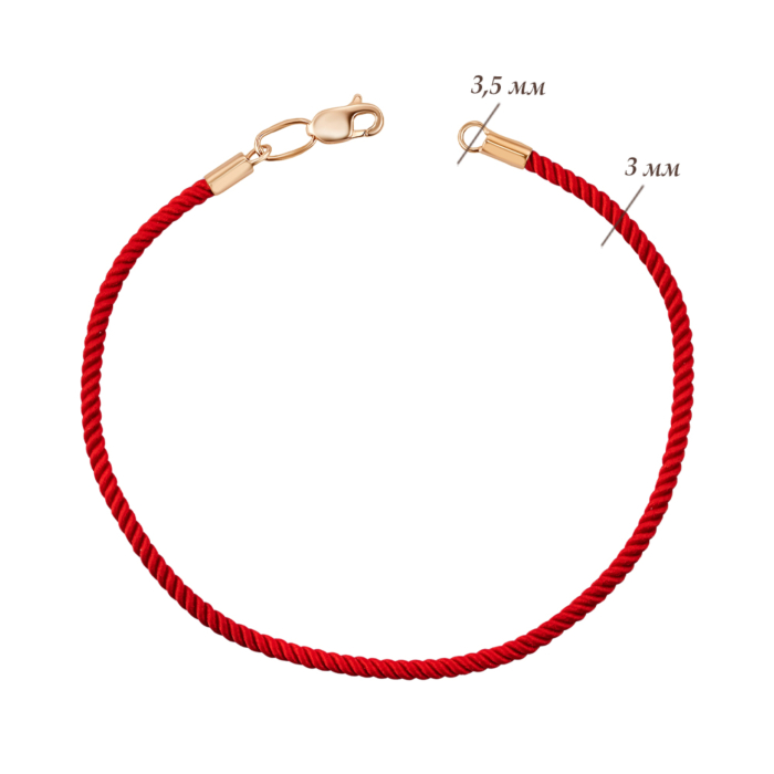 Браслет із червоного золота з текстилем 07155-1-1/01/0