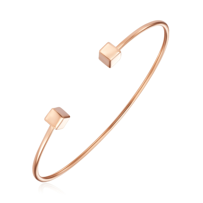 Жорсткий золотий браслет без вставки. Артикул 07237-1/01/0