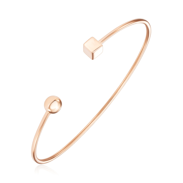 Жорсткий золотий браслет без вставки. Артикул 07237-4/01/0