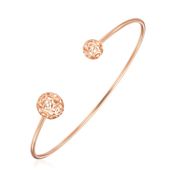 Жорсткий золотий браслет без вставки. Артикул 07237-7/01/0