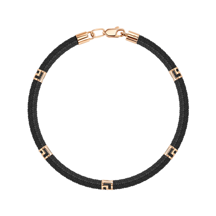Браслет з текстилю з золотими вставками та замком 07243/01/0
