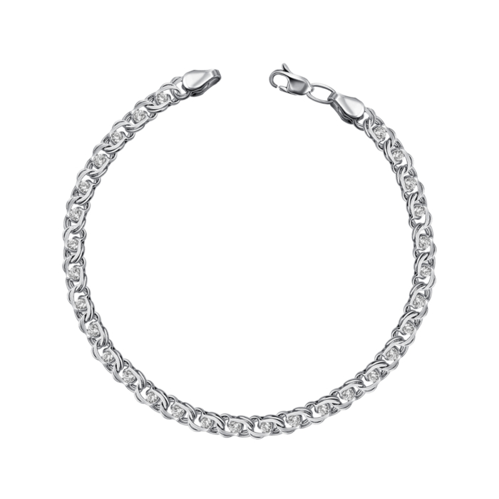 Срібний браслет з фіанітами. Артикул 07407-17.5-5/12/64