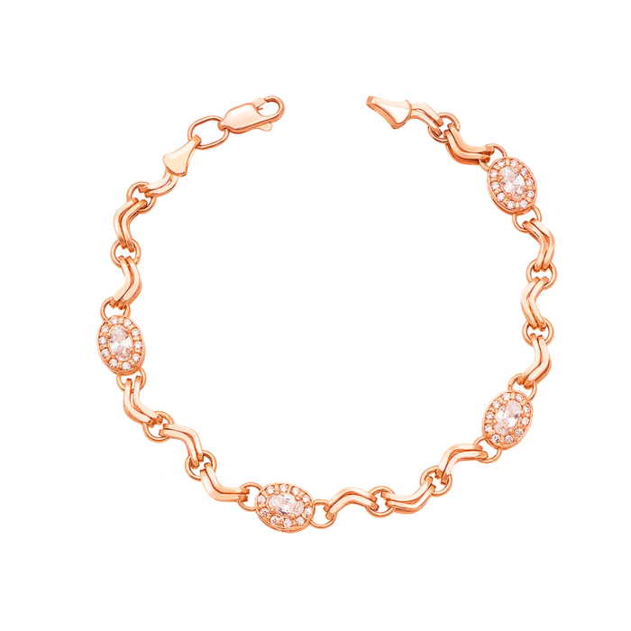 Золотий браслет з фіанітами. Артикул 07414