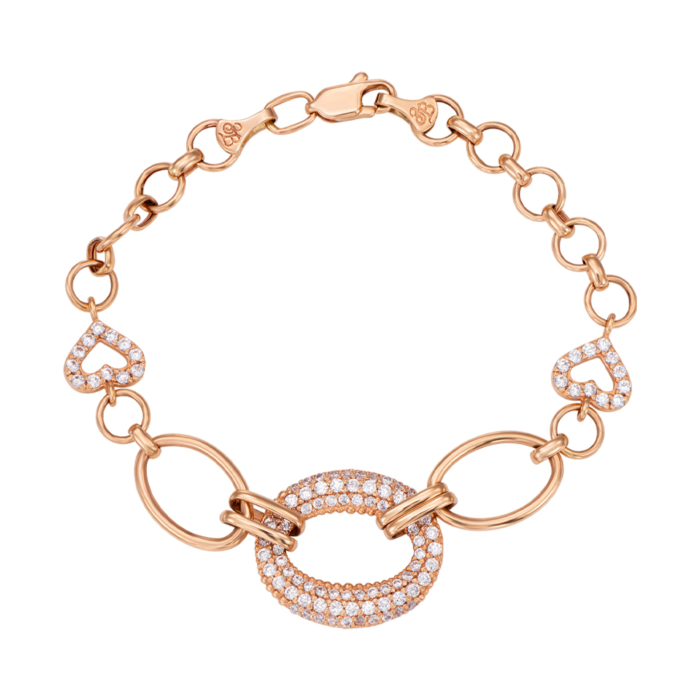 Золотий браслет з фіанітами. Артикул 07489-7-3/01/43