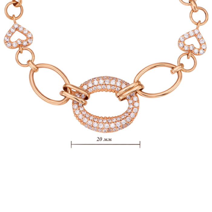 Золотий браслет з фіанітами. Артикул 07489-7-3/01/43