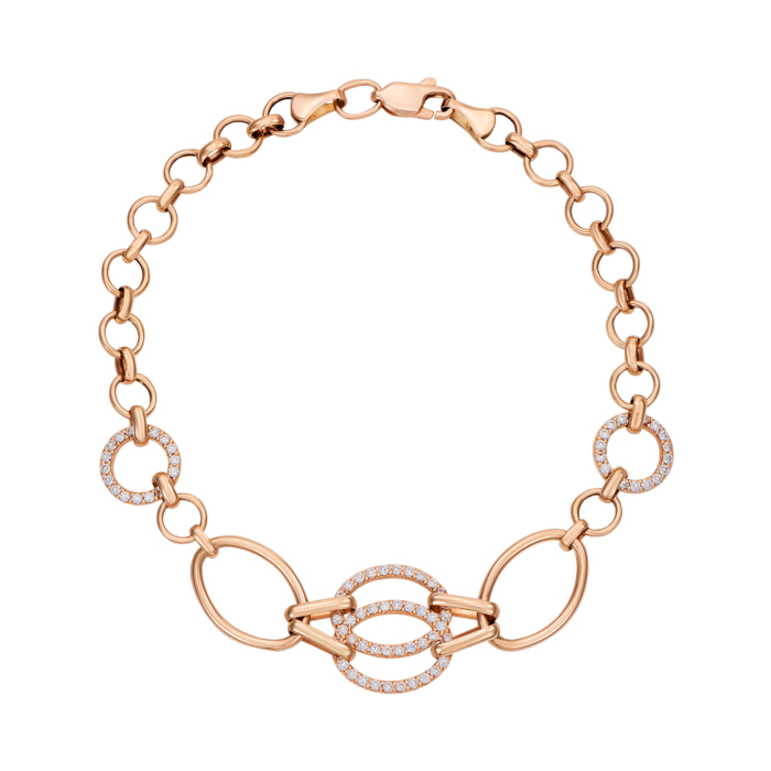 Золотий браслет з фіанітами. Артикул 07491