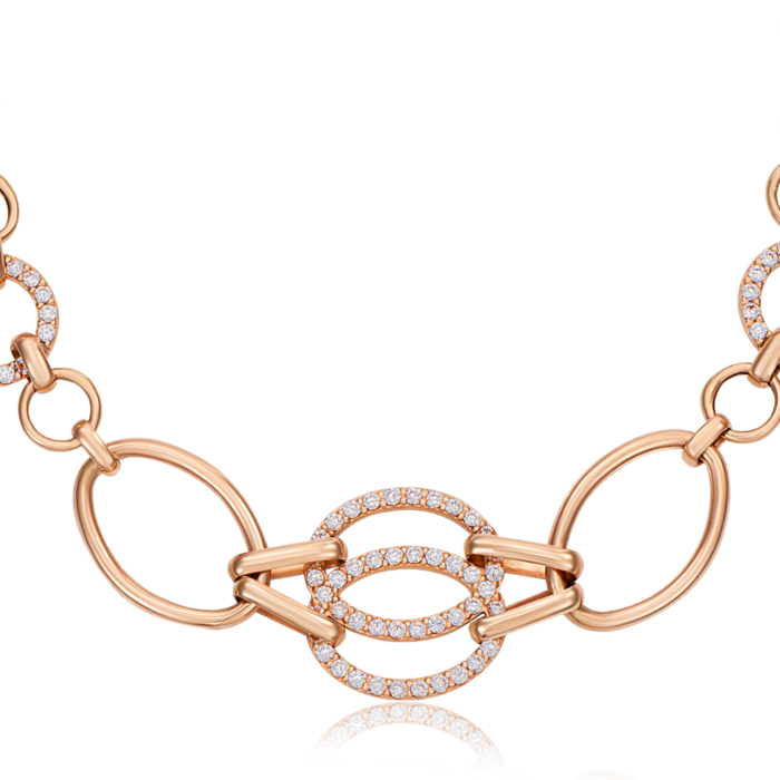 Золотий браслет з фіанітами. Артикул 07491