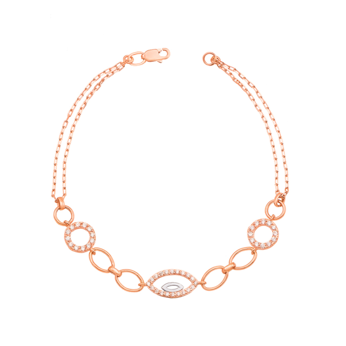 Золотий браслет з фіанітами. Артикул 07500