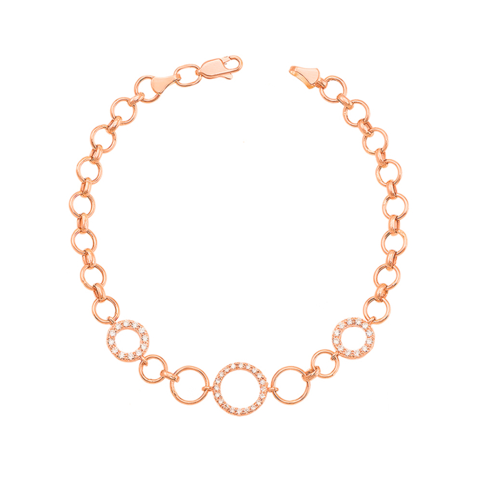 Золотий браслет з фіанітами. Артикул 07502