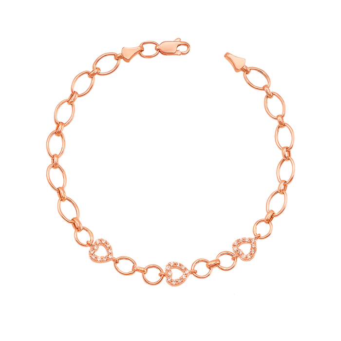 Золотий браслет з фіанітами. Артикул 07504