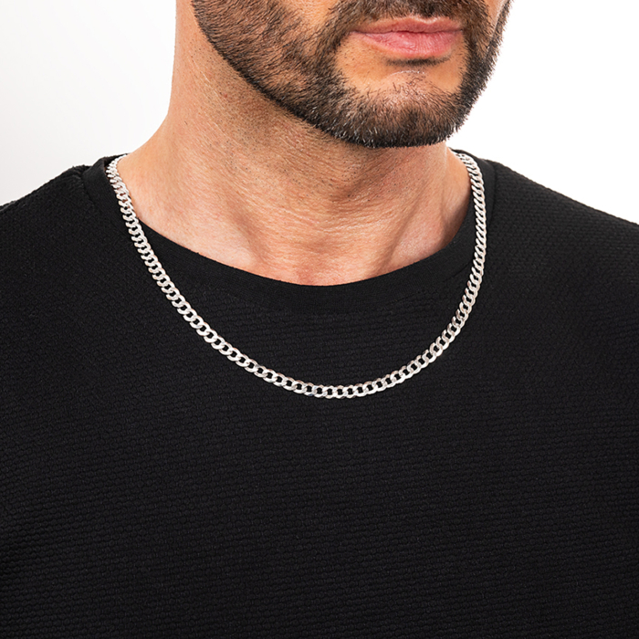 Серебряная цепочка. Артикул 08 S. FLAT-5-L/12