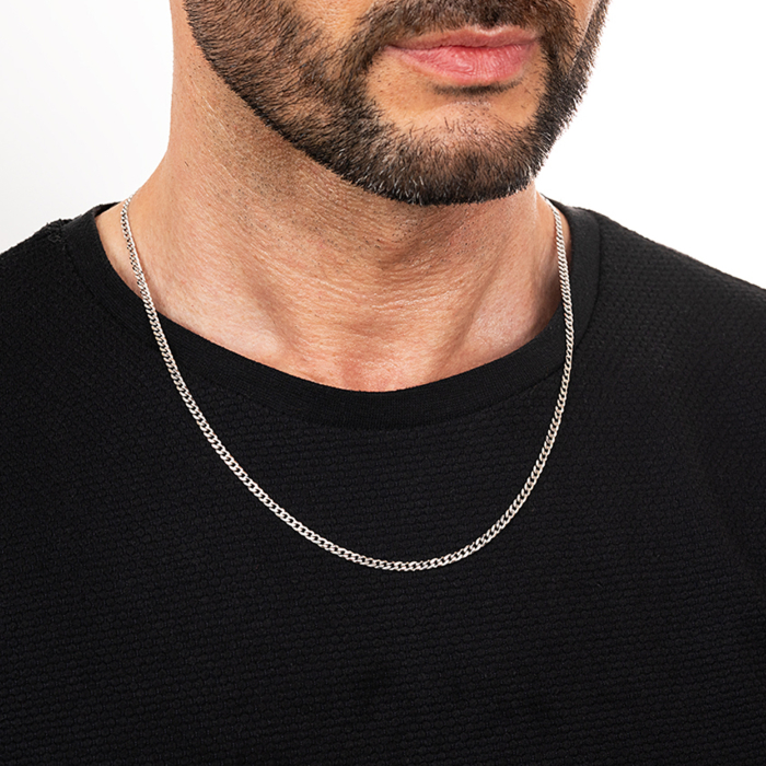 Серебряная цепочка. Артикул 08 S.FLAT-1-L/12