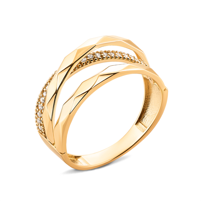 Золотое кольцо с фианитами. Артикул UG51/101/001/2