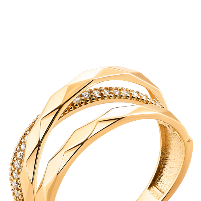 Золотое кольцо с фианитами. Артикул UG51/101/001/2