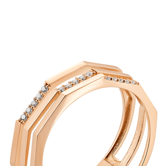 Золотое кольцо с фианитами. Артикул UG51/101/009