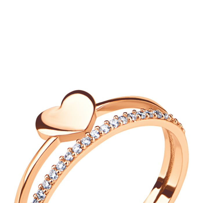 Золота каблучка з фіанітами. Артикул UG51/101/016