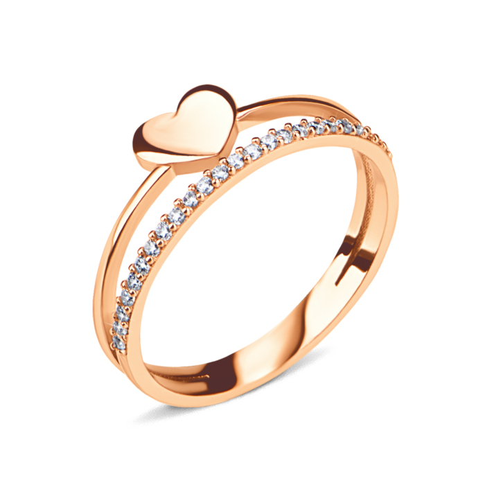 Золота каблучка з фіанітами. Артикул UG51/101/016