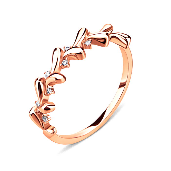 Золота каблучка з фіанітами. Артикул UG51/101/026