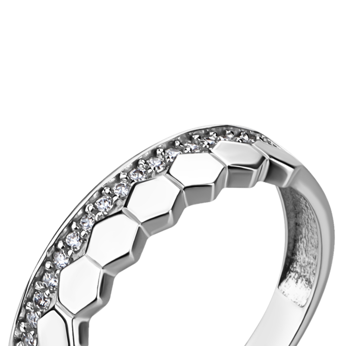 Золота каблучка з фіанітами. Артикул UG51/101/028/1