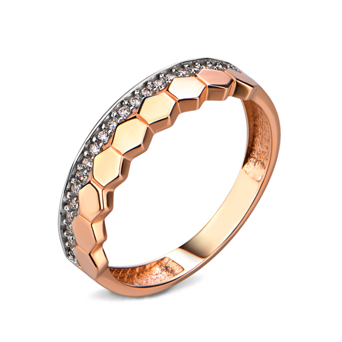 Золота каблучка з фіанітами. Артикул UG51/101/028