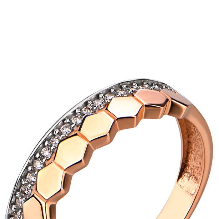 Золота каблучка з фіанітами. Артикул UG51/101/028