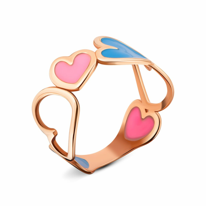 Золота каблучка з емаллю. Артикул UG51/101/034