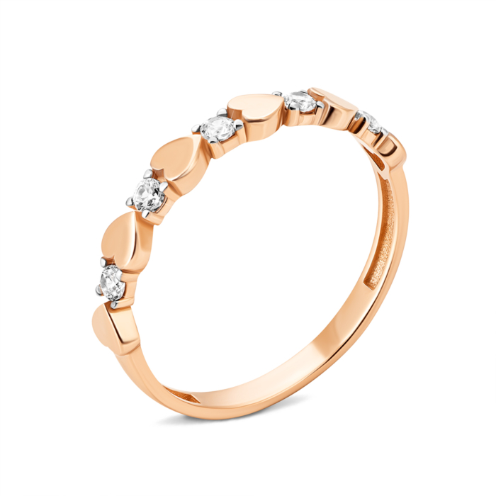 Золотое фаланговое кольцо с фианитами. Артикул UG51/101/061