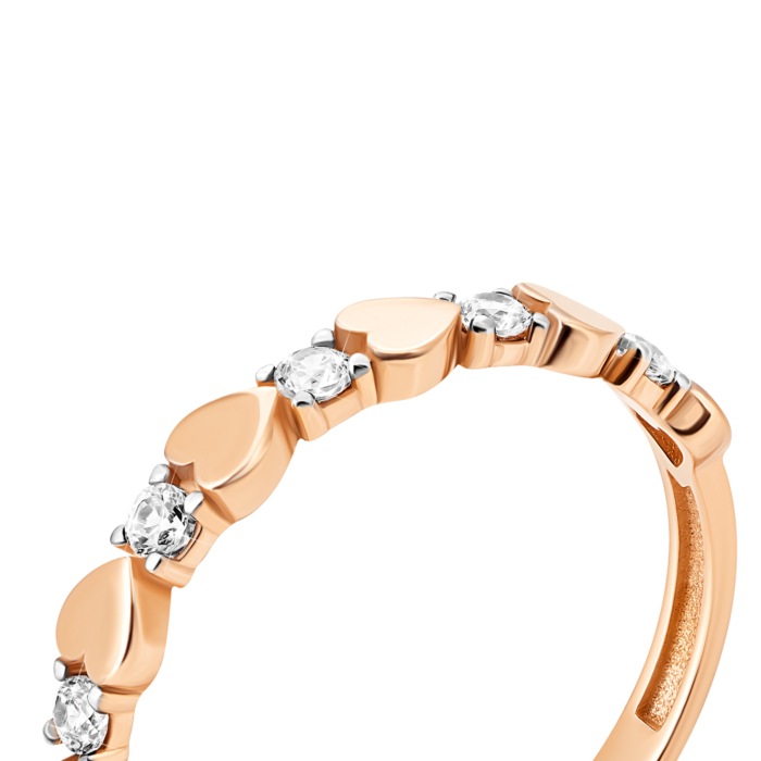 Золотое фаланговое кольцо с фианитами. Артикул UG51/101/061