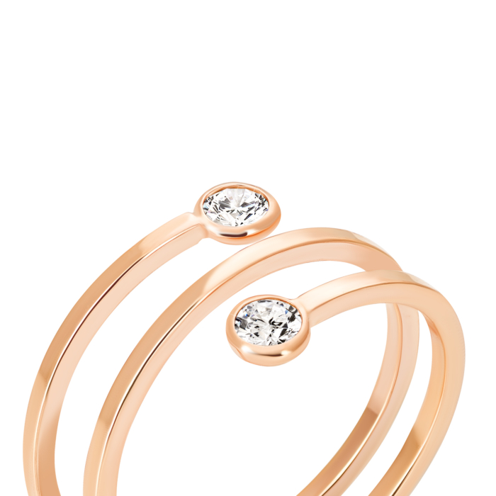 Золота фалангова каблучка з фіанітами. Артикул UG51/101/062