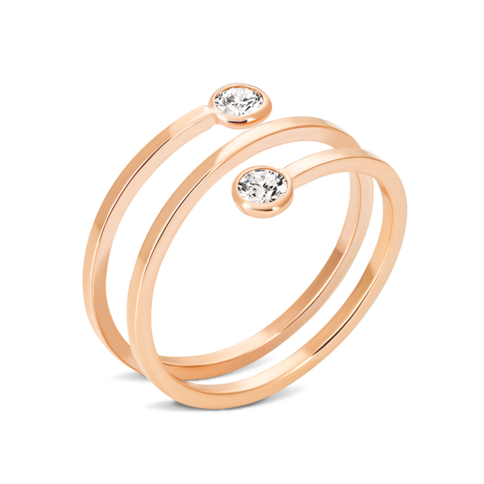 Золота фалангова каблучка з фіанітами. Артикул UG51/101/062