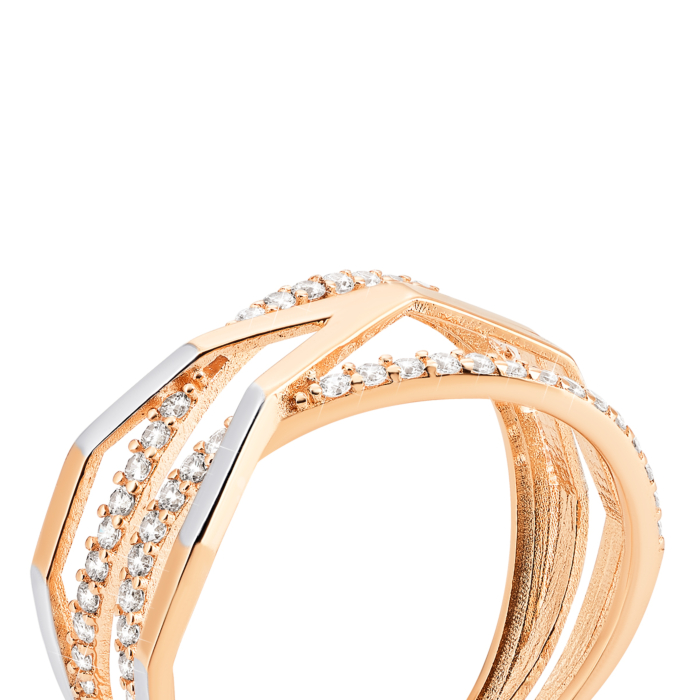 Золотое кольцо с фианитами. Артикул UG51/101/063