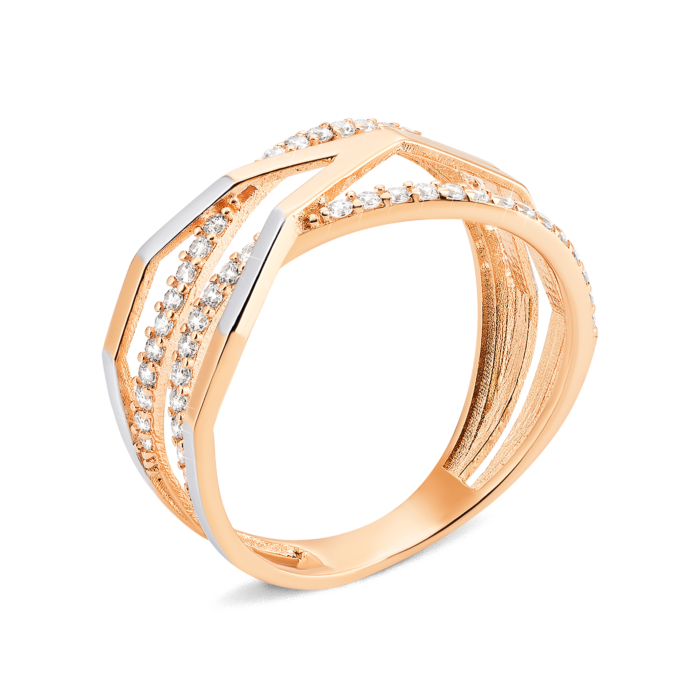 Золотое кольцо с фианитами. Артикул UG51/101/063
