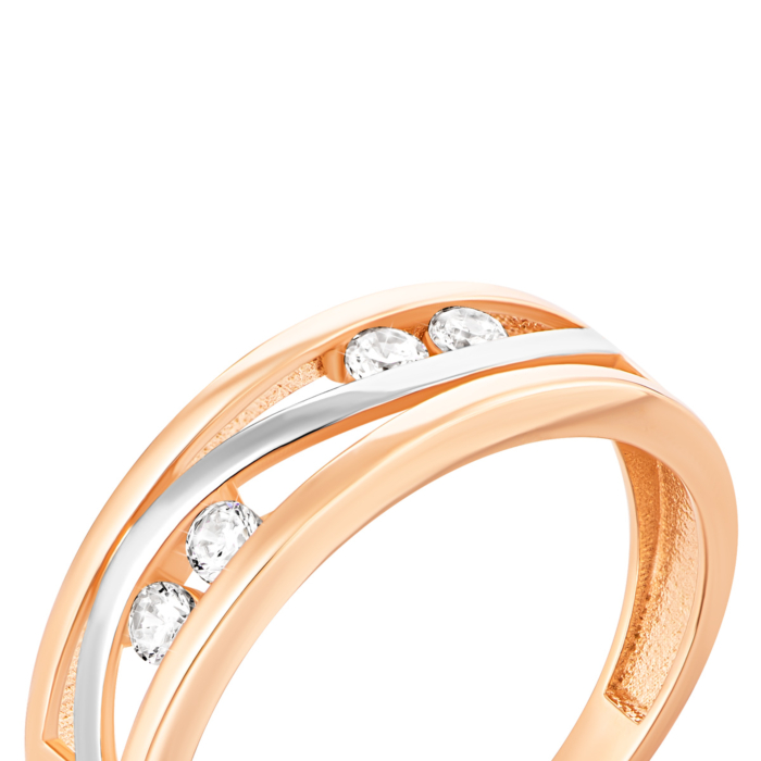 Золотое кольцо с фианитами. Артикул UG51/101/075/1